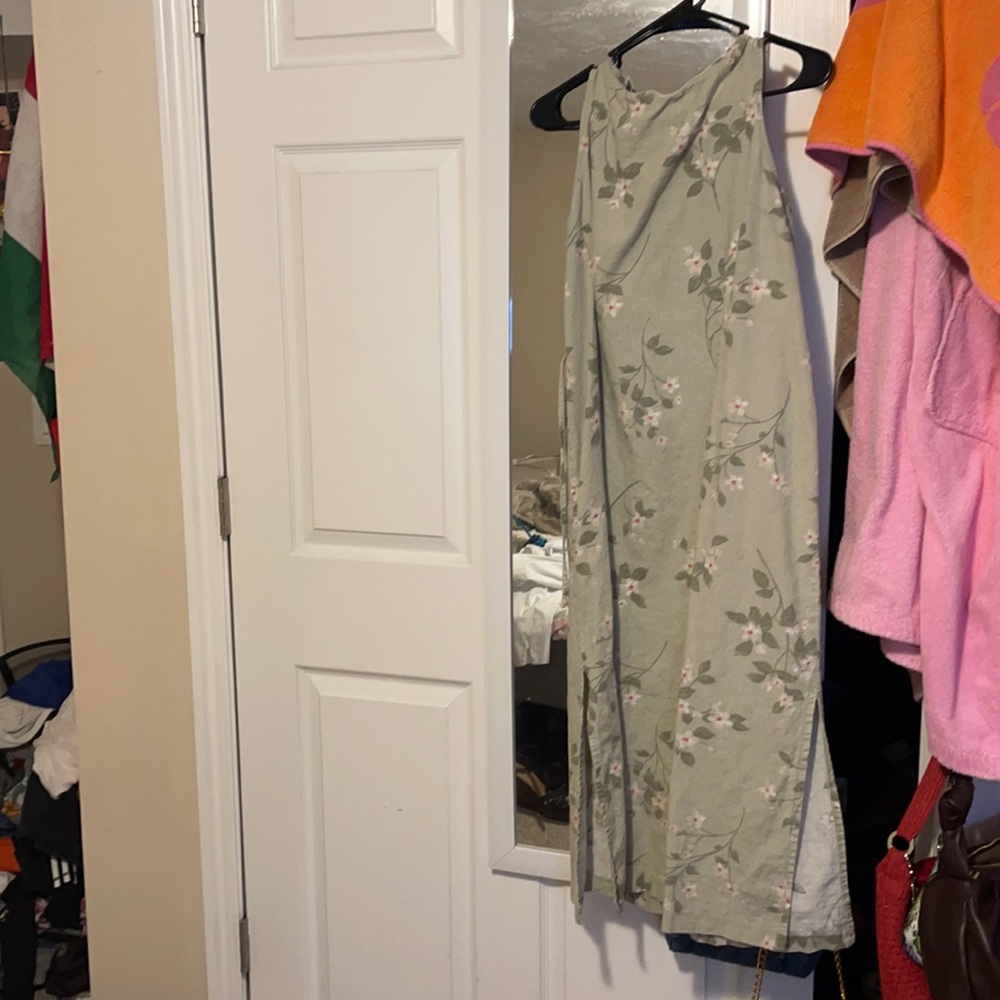 Vintage cotton side slit dress